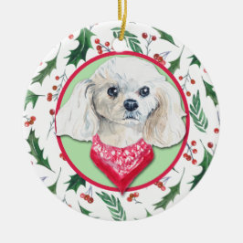 Adorno De Cerámica Borde de caramelos blancos en miniatura