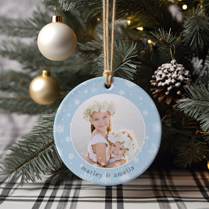 Adorno De Cerámica Borde del copo de nieve   Foto