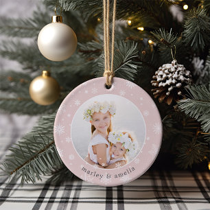 Adorno De Cerámica Borde del copo de nieve   Foto