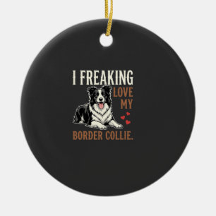 Adorno De Cerámica Border Collie Divertido Amor Perro