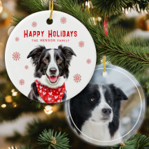Border Collie Pañuelo de Corazón Rojo Navidad Foto