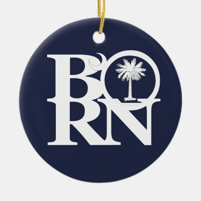 Adorno De Cerámica BORN de Carolina del Sur (Frente)