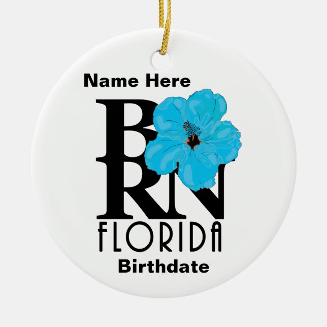 Adorno De Cerámica BORN Florida Blue Hibiscus (Frente)