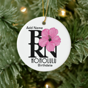 Adorno De Cerámica BORN Honolulu Pink Hibiscus