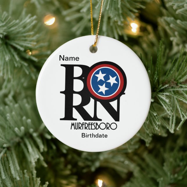 Adorno De Cerámica BORN Murfreesboro, Personalizable Tennessee (Árbol)