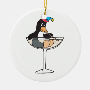 Adorno De Cerámica borracho tonto pingüino