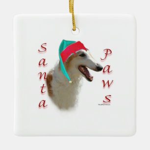 Adorno De Cerámica Borzoi Santa Paws