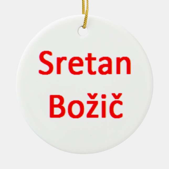 Adorno De Cerámica bosnian sretan bozic (Frente)