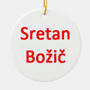 Adorno De Cerámica bosnio feliz navidad