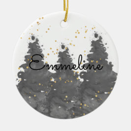 Adorno De Cerámica Bosque de acuarela