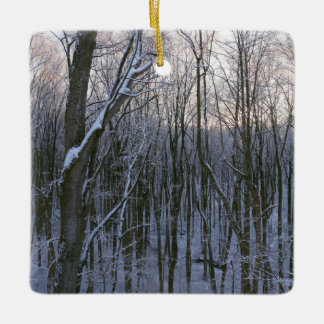 Adorno De Cerámica Bosque de árboles nevados