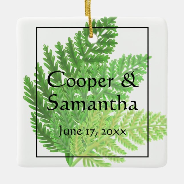 Adorno De Cerámica Bosque de Green Ferns (Anverso)