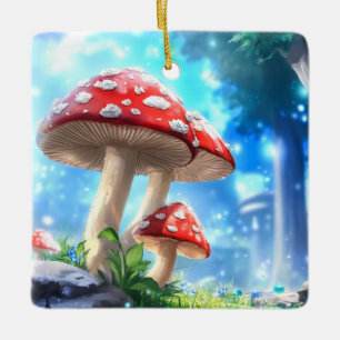 Adorno De Cerámica Bosque de hongos