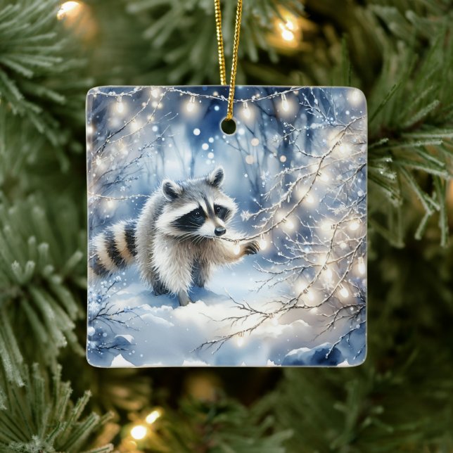 Adorno De Cerámica Bosque de Navidades encantados de Racoon Magical (Árbol)