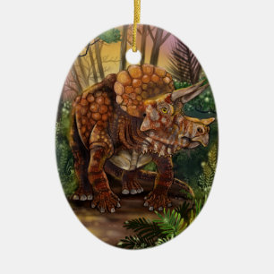 Adorno De Cerámica Bosque de Triceratops