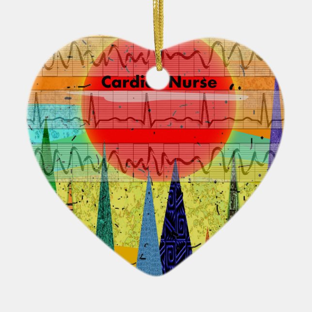 Adorno De Cerámica Bosque mágico de la enfermera cardiaca (Frente)