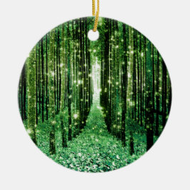 Adorno De Cerámica Bosque Mágico Verde Misterio