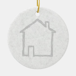 Adorno De Cerámica Bosquejo de la casa. Gris