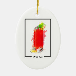 Adorno De Cerámica Bosquejo del marcador del cóctel del bloody mary
