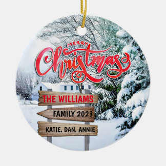 Adorno De Cerámica Bosques de Navidades rústicos y bosques nevados en