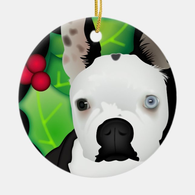 Adorno De Cerámica Boston personalizada Terrier (Frente)