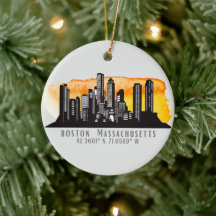 Boston Skyline Latitude and Longitude