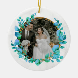 Adorno De Cerámica Botánico Elegante Acuarela Para Foto De Boda