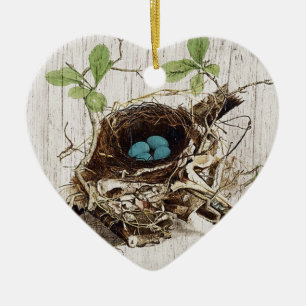 Adorno De Cerámica botánico francés de la jerarquía del pájaro de las