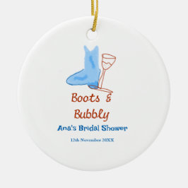 Adorno De Cerámica Botas y botella de champán burbujeante despedida d