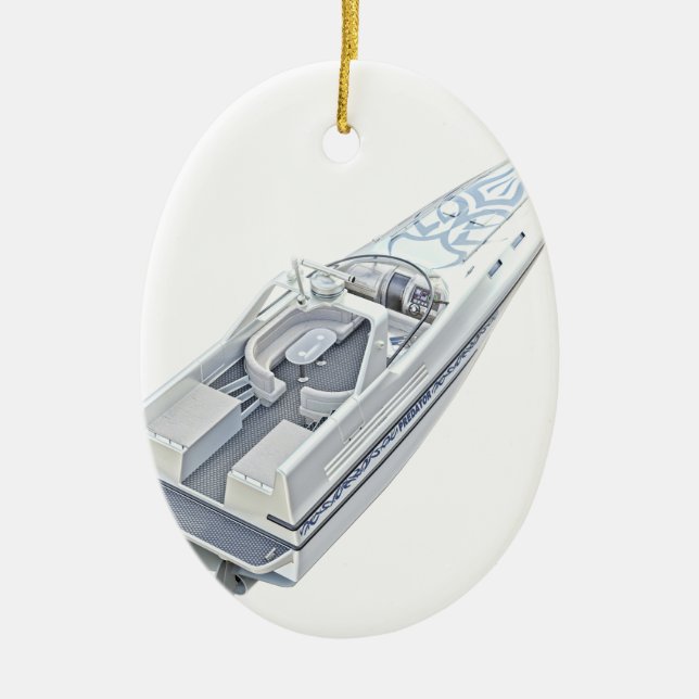 Adorno De Cerámica Bote de velocidad desde arriba (Frente)