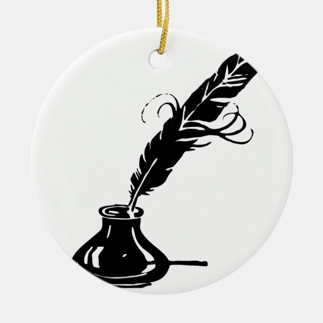 Adorno De Cerámica Botella de la canilla y de tinta (Frente)