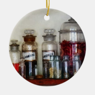 Adorno De Cerámica Botellas de Medicamentos Antiguos