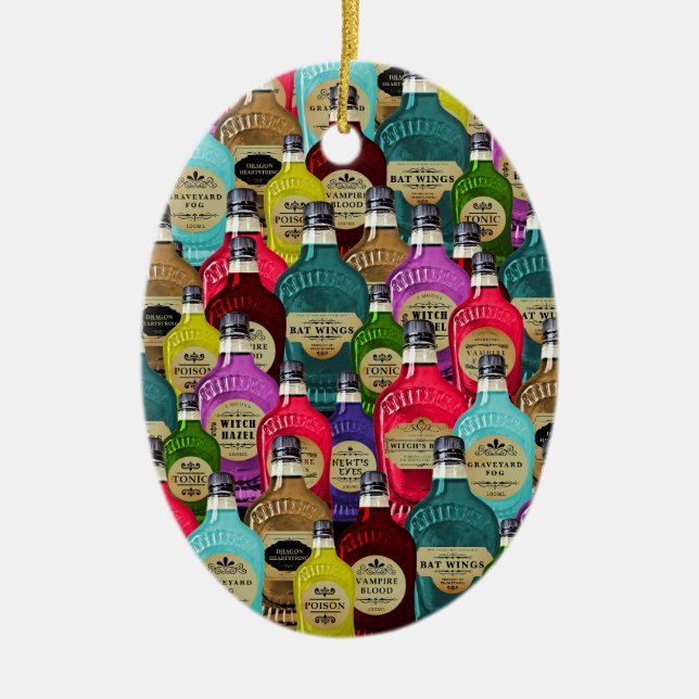 Adorno De Cerámica Botellas Tónicas Apothectivas de la poción mágica  (Frente)