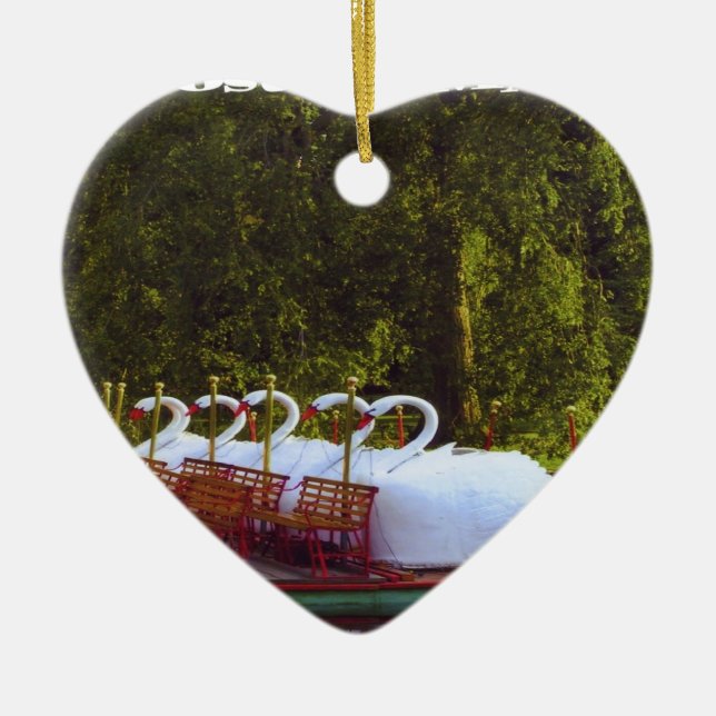 Adorno De Cerámica Botes de cisne de Boston (Frente)