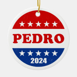 Adorno De Cerámica Botón de campaña presidencial Pedro 2024