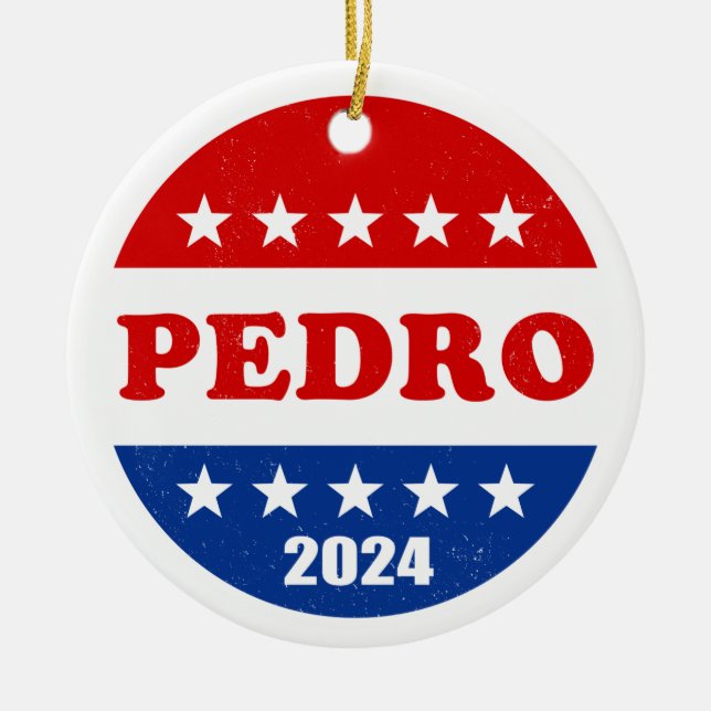 Adorno De Cerámica Botón de campaña presidencial Pedro 2024 (Frente)