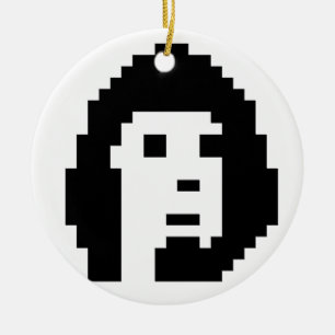 Adorno De Cerámica botón de clave criptotroncal blanca negra #1