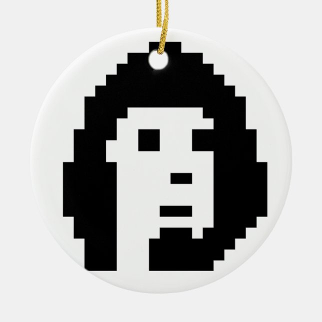 Adorno De Cerámica botón de clave criptotroncal blanca negra #1 (Frente)