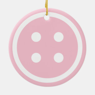 Adorno De Cerámica botón de coser rosado