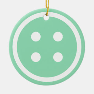 Adorno De Cerámica botón de coser Verde azulado