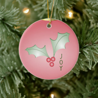 Adorno De Cerámica Boughes de Navidades rosados verdes y brillantes