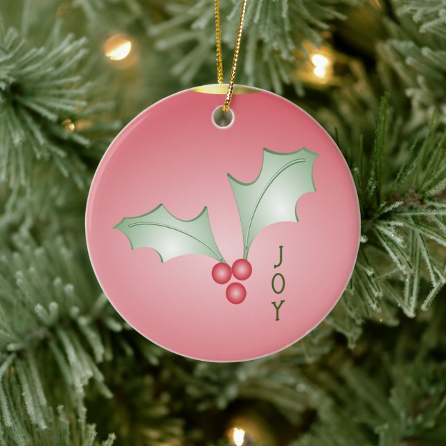 Adorno De Cerámica Boughes de Navidades rosados verdes y brillantes (Árbol)