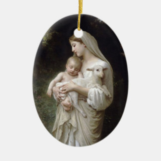 Adorno De Cerámica Bouguereau Innocence Oval Ornament