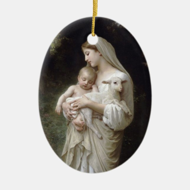 Adorno De Cerámica Bouguereau Innocence Oval Ornament (Frente)