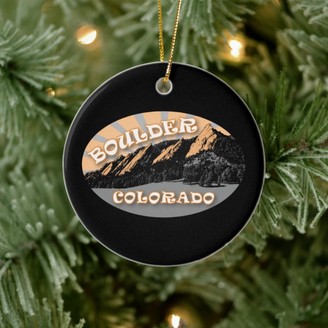 Adorno De Cerámica Boulder Colorado Personalizado ~ Las Flatiraciones (Árbol)