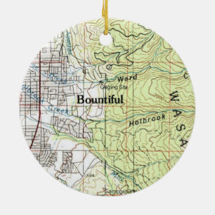 Adorno De Cerámica Bountiful Utah Topo Map