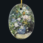 Adorno De Cerámica Bouquet de primavera de Pierre Renoir, flores de é<br><div class="desc">El Bouquet de primavera (1866) de Pierre Renoir es una pintura vintage de estilo floral de estilo vivo e impresionista. Un ramo de hermosas flores de primavera florecientes del jardín en un jarrón azul. Sobre el artista: Pierre-Auguste Renoir (1841-1919) fue un destacado pintor en el desarrollo del estilo impresionista. Las...</div>