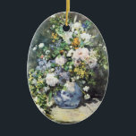 Adorno De Cerámica Bouquet de primavera de Pierre Renoir, flores de é<br><div class="desc">El Bouquet de primavera (1866) de Pierre Renoir es una pintura vintage de estilo floral de estilo vivo e impresionista. Un ramo de hermosas flores de primavera florecientes del jardín en un jarrón azul. Sobre el artista: Pierre-Auguste Renoir (1841-1919) fue un destacado pintor en el desarrollo del estilo impresionista. Las...</div>