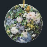 Adorno De Cerámica Bouquet de primavera de Pierre Renoir, flores de é<br><div class="desc">El Bouquet de primavera (1866) de Pierre Renoir es una pintura vintage de estilo floral de estilo vivo e impresionista. Un ramo de hermosas flores de primavera florecientes del jardín en un jarrón azul. Sobre el artista: Pierre-Auguste Renoir (1841-1919) fue un destacado pintor en el desarrollo del estilo impresionista. Las...</div>