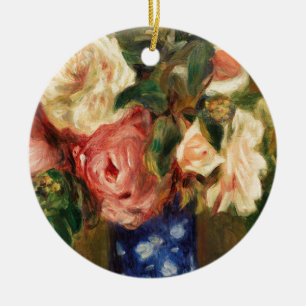 Adorno De Cerámica Bouquet de Rosas por Renoir Impresionist Painting